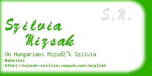 szilvia mizsak business card